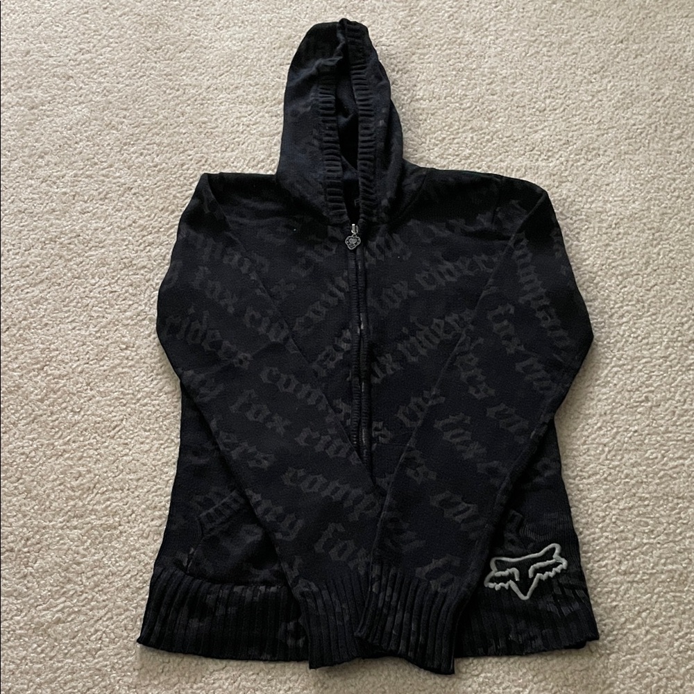 Vintage Fox Girls Zip-Up Sweater, Size M